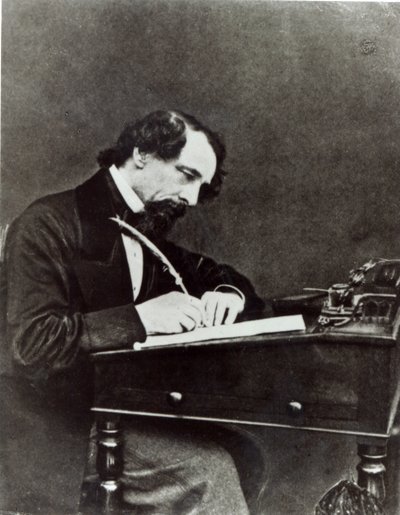 Charles Dickens at His Desk, 1858 by Herbert Watkins